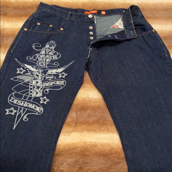 Ed Hardy Other - ED HARDY, “DEATH BEFORE DISHONOR” JEANS